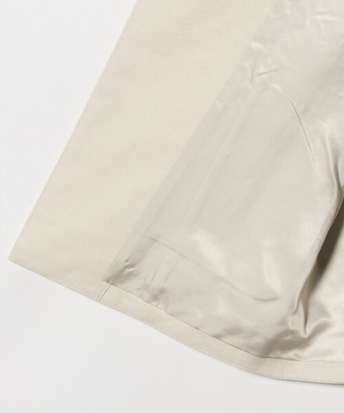 BEAUTY&YOUTH UNITED ARROWS(ビューティーアンドユースユナイテッドアローズ)の「麻ブレンド カラーレス シングル ジャケット UVカット(ノーカラージャケット・レディース・ベージュ/オフホワイト・M/S)」の6枚目の写真