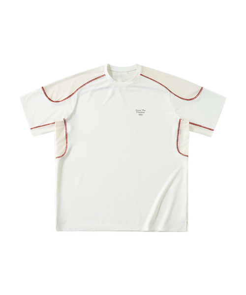 BUTTON SEOUL(ボタンソウル)の「メッシュストレッチラグランショートスリーブ(3カラー)(Tシャツ/カットソー・メンズ・ホワイト/ブラック/パープル・MEDIUM/LARGE/X-LARGE)」の2枚目の写真