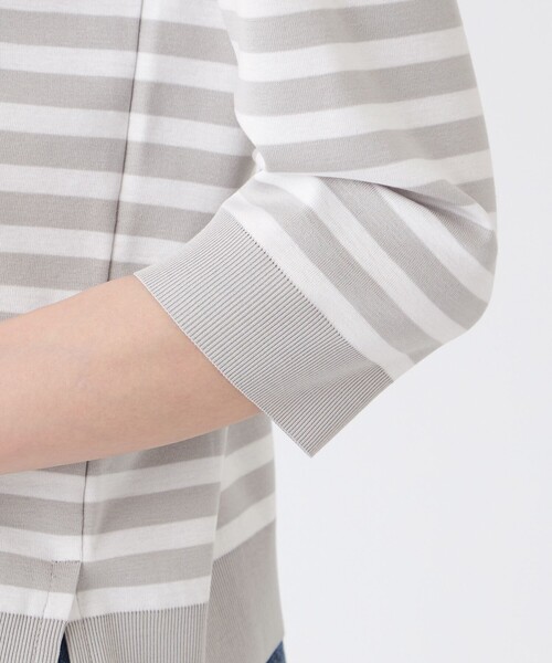 TRANS WORK(トランスワーク)の「【L】【ウォッシャブル】セーターマシンカットソー(Tシャツ/カットソー・レディース・オフホワイト/ブラウン/グレー系その他・46/44)」の6枚目の写真