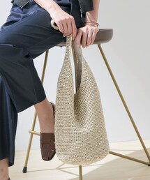 INDIVI | 【大人カジュアル】メタリックかぎ編みボトルバッグ(トートバッグ)