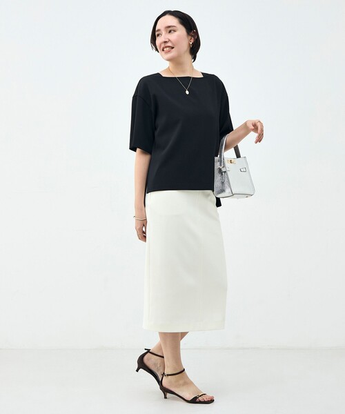 NOLLEY’S（ノーリーズ）の「《セットアップ対応》ウォッシャブルイージーツイルTブラウス（シャツ/ブラウス・レディース・ブラック/チャコールグレー/ホワイト・38）」の22枚目の写真