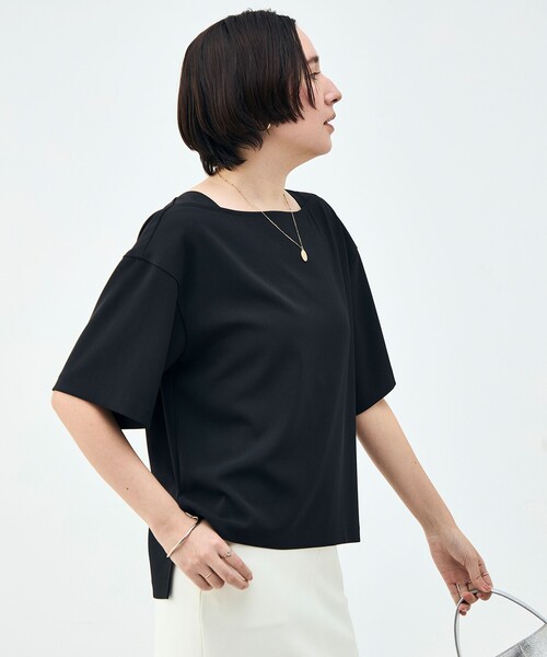 NOLLEY’S(ノーリーズ)の「《セットアップ対応》ウォッシャブルイージーツイルTブラウス(シャツ/ブラウス・レディース・ブラック/チャコールグレー/ホワイト・38)」の13枚目の写真