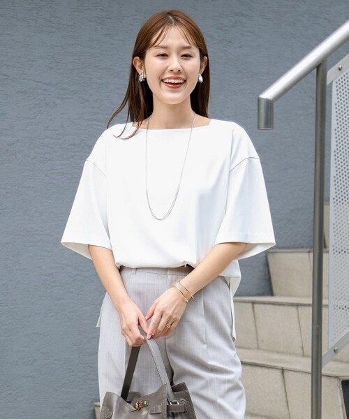NOLLEY’S(ノーリーズ)の「《セットアップ対応》ウォッシャブルイージーツイルTブラウス(シャツ/ブラウス・レディース・ブラック/チャコールグレー/ホワイト・38)」の19枚目の写真