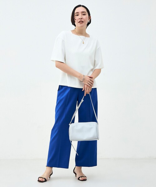 NOLLEY’S（ノーリーズ）の「《セットアップ対応》ウォッシャブルイージーツイルTブラウス（シャツ/ブラウス・レディース・ブラック/チャコールグレー/ホワイト・38）」の5枚目の写真