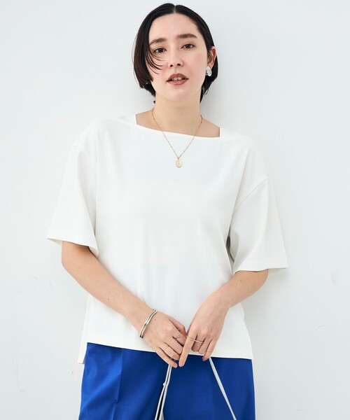 NOLLEY’S（ノーリーズ）の「《セットアップ対応》ウォッシャブルイージーツイルTブラウス（シャツ/ブラウス・レディース・ブラック/チャコールグレー/ホワイト・38）」の8枚目の写真