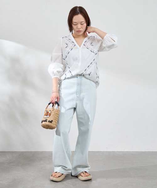 U by SPICK&SPAN(ユーバイスピックアンドスパン)の「ロングスリーブ刺繍ブラウス(シャツ/ブラウス・レディース・ホワイト・FREE)」の2枚目の写真