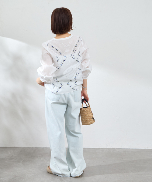 U by SPICK&SPAN(ユーバイスピックアンドスパン)の「ロングスリーブ刺繍ブラウス(シャツ/ブラウス・レディース・ホワイト・FREE)」の5枚目の写真