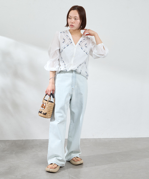 U by SPICK&SPAN(ユーバイスピックアンドスパン)の「ロングスリーブ刺繍ブラウス(シャツ/ブラウス・レディース・ホワイト・FREE)」の6枚目の写真