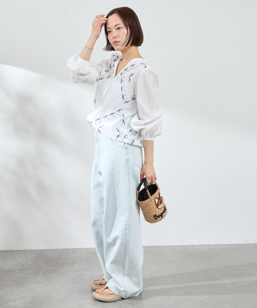 U by SPICK&SPAN(ユーバイスピックアンドスパン)の「ロングスリーブ刺繍ブラウス(シャツ/ブラウス・レディース・ホワイト・FREE)」の7枚目の写真