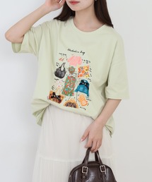 Anna Nicola（アンナニコラ）の「Anna Nicola モチーフプリント半袖Tシャツ（Tシャツ/カットソー）」