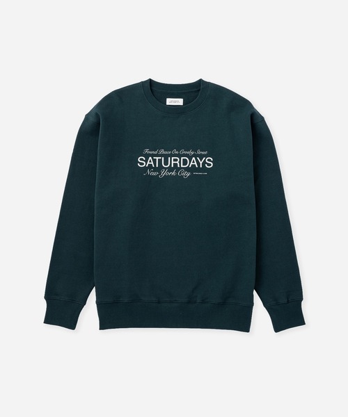 Saturdays NYC(サタデーズ ニューヨークシティ )の「Bowery Found Peace Sweatshirt(スウェット・メンズ・グリーン/ライトグレー/ブラック・L/M/S)」の1枚目の写真