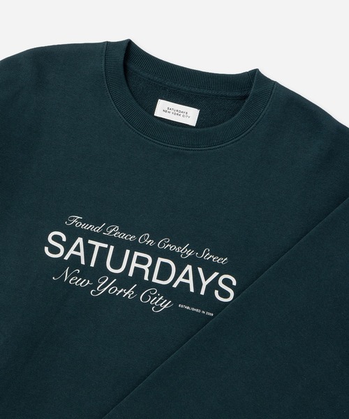 Saturdays NYC(サタデーズ ニューヨークシティ )の「Bowery Found Peace Sweatshirt(スウェット・メンズ・グリーン/ライトグレー/ブラック・L/M/S)」の7枚目の写真