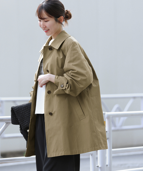 JOURNAL STANDARD relume（ジャーナルスタンダード　レリューム）の「《追加》［26SS新作］コットンナイロンAラインステンコート（ステンカラーコート・レディース・ベージュ・FREE）」の6枚目の写真