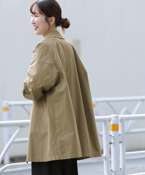 JOURNAL STANDARD relume（ジャーナルスタンダード　レリューム）の「《追加》［26SS新作］コットンナイロンAラインステンコート（ステンカラーコート・レディース・ベージュ・FREE）」の7枚目の写真