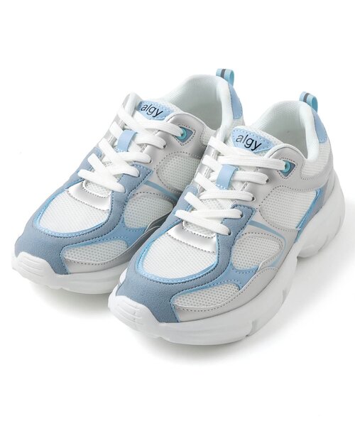 algy(アルジー)の「テック系スニーカー(スニーカー・キッズ・オフホワイト/サックスブルー・20/24/23/22/21)」の2枚目の写真