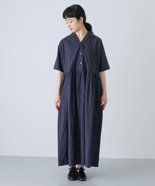値下げ！ROBE de PEAU オープンカラーワンピース　ゴーシュ　かぐれ かぐれ（カグレ）の「オープンカラーシャツワンピース（ワンピース