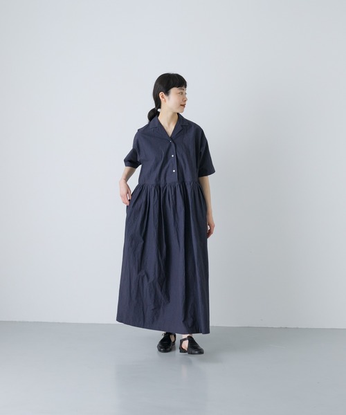 かぐれ（カグレ）の「オープンカラーシャツワンピース（ワンピース・レディース・ネイビー/ブラック・FREE）」の13枚目の写真