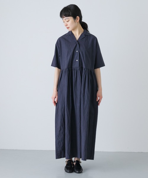 かぐれ（カグレ）の「オープンカラーシャツワンピース（ワンピース・レディース・ネイビー/ブラック・FREE）」の16枚目の写真