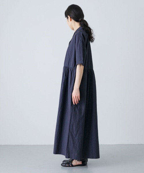 かぐれ（カグレ）の「オープンカラーシャツワンピース（ワンピース・レディース・ネイビー/ブラック・FREE）」の17枚目の写真