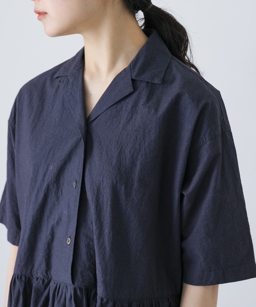 かぐれ（カグレ）の「オープンカラーシャツワンピース（ワンピース・レディース・ネイビー/ブラック・FREE）」の20枚目の写真