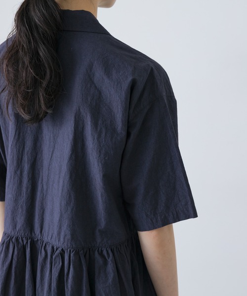 かぐれ（カグレ）の「オープンカラーシャツワンピース（ワンピース・レディース・ネイビー/ブラック・FREE）」の21枚目の写真
