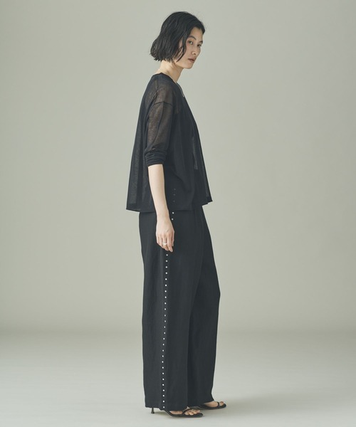 Curensology（カレンソロジー）の「Curensology(カレンソロジー)/シアーリラックスニットプルオーバー（ニット/セーター・レディース・ベージュ/ブラック/グレー・FREE）」の20枚目の写真