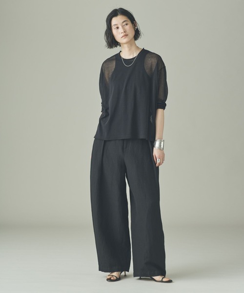 Curensology（カレンソロジー）の「Curensology(カレンソロジー)/シアーリラックスニットプルオーバー（ニット/セーター・レディース・ベージュ/ブラック/グレー・FREE）」の21枚目の写真