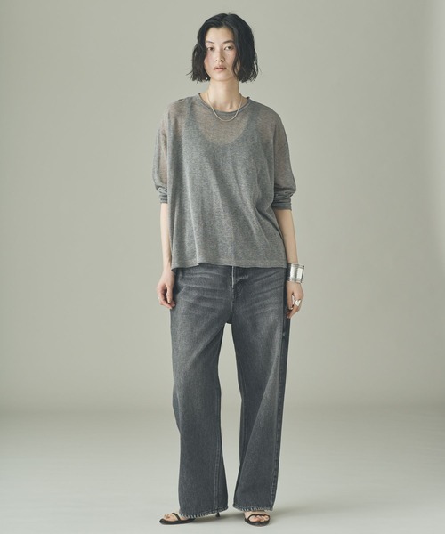 Curensology（カレンソロジー）の「Curensology(カレンソロジー)/シアーリラックスニットプルオーバー（ニット/セーター・レディース・ベージュ/ブラック/グレー・FREE）」の13枚目の写真