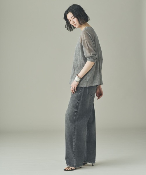 Curensology（カレンソロジー）の「Curensology(カレンソロジー)/シアーリラックスニットプルオーバー（ニット/セーター・レディース・ベージュ/ブラック/グレー・FREE）」の14枚目の写真