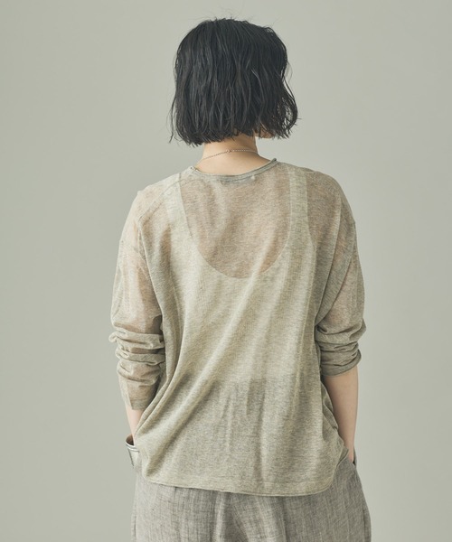 Curensology（カレンソロジー）の「Curensology(カレンソロジー)/シアーリラックスニットプルオーバー（ニット/セーター・レディース・ベージュ/ブラック/グレー・FREE）」の7枚目の写真