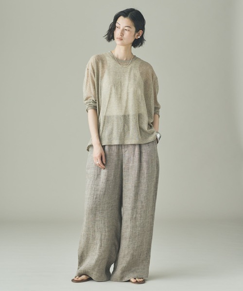 Curensology（カレンソロジー）の「Curensology(カレンソロジー)/シアーリラックスニットプルオーバー（ニット/セーター・レディース・ベージュ/ブラック/グレー・FREE）」の8枚目の写真