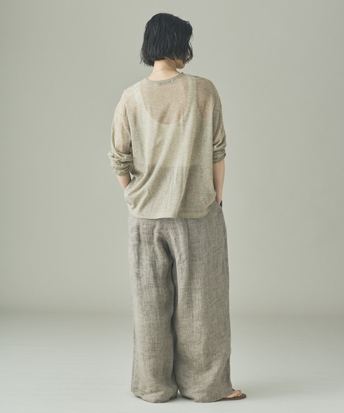 Curensology（カレンソロジー）の「Curensology(カレンソロジー)/シアーリラックスニットプルオーバー（ニット/セーター・レディース・ベージュ/ブラック/グレー・FREE）」の4枚目の写真