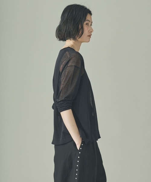 Curensology（カレンソロジー）の「Curensology(カレンソロジー)/シアーリラックスニットプルオーバー（ニット/セーター・レディース・ベージュ/ブラック/グレー・FREE）」の17枚目の写真