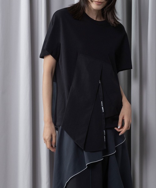 MARECHAL TERRE（マルシャルテル）の「ペプラムトップス（Tシャツ/カットソー・レディース・ホワイト/ライトベージュ/ブラック/セージグリーン・MEDIUM）」の3枚目の写真