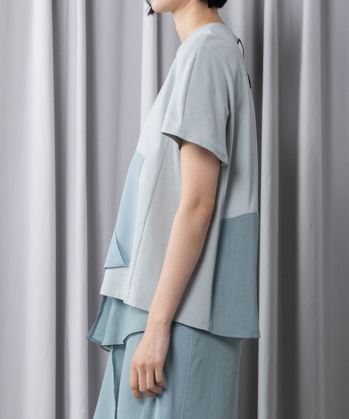 MARECHAL TERRE（マルシャルテル）の「ペプラムトップス（Tシャツ/カットソー・レディース・ホワイト/ライトベージュ/ブラック/セージグリーン・MEDIUM）」の5枚目の写真