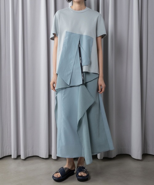 MARECHAL TERRE（マルシャルテル）の「ペプラムトップス（Tシャツ/カットソー・レディース・ホワイト/ライトベージュ/ブラック/セージグリーン・MEDIUM）」の9枚目の写真