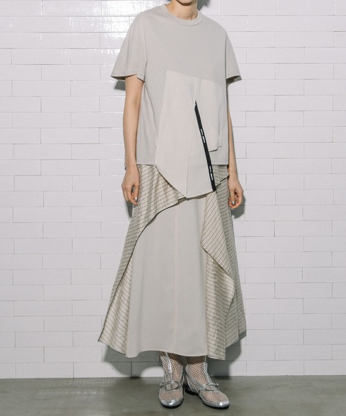 MARECHAL TERRE（マルシャルテル）の「ペプラムトップス（Tシャツ/カットソー・レディース・ホワイト/ライトベージュ/ブラック/セージグリーン・MEDIUM）」の15枚目の写真