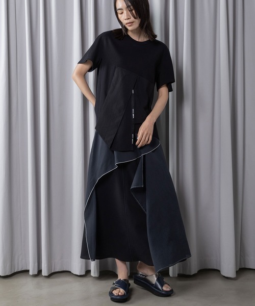 MARECHAL TERRE（マルシャルテル）の「ペプラムトップス（Tシャツ/カットソー・レディース・ホワイト/ライトベージュ/ブラック/セージグリーン・MEDIUM）」の22枚目の写真