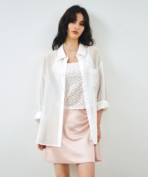 MONGDOL（モンドル）の「サイドタックサテンミディスカートライトピンクMDSK033LPINK（スカート・レディース・その他・SMALL/MEDIUM）」の2枚目の写真