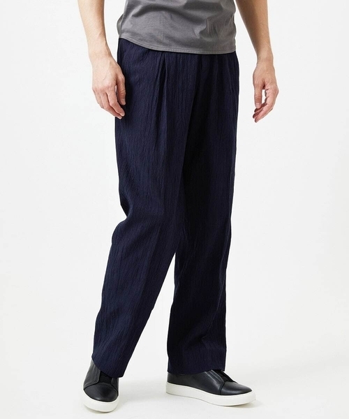 MICHEL KLEIN HOMME   （ミッシェルクランオム）の「楊柳ワイドスラックスパンツ（スラックス・メンズ・ネイビー/ブラック・X-LARGE/LARGE/MEDIUM）」の3枚目の写真