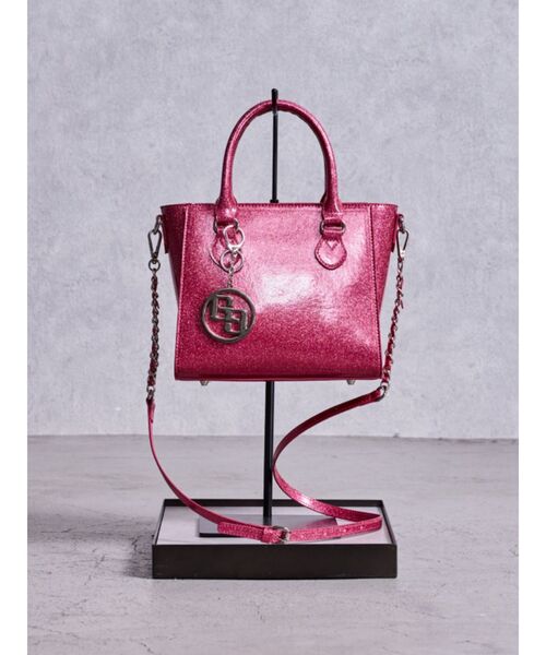 GYDA(ジェイダ)の「GGチャームGLITTER BAG(ハンドバッグ・レディース・ピンク/シルバー/ブラック・FREE)」の1枚目の写真
