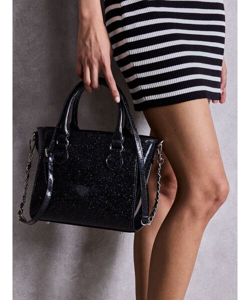 GYDA(ジェイダ)の「GGチャームGLITTER BAG(ハンドバッグ・レディース・ピンク/シルバー/ブラック・FREE)」の5枚目の写真
