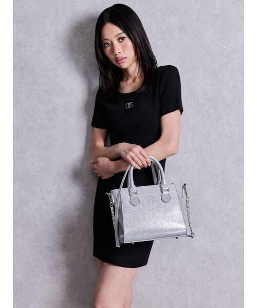 GYDA(ジェイダ)の「GGチャームGLITTER BAG(ハンドバッグ・レディース・ピンク/シルバー/ブラック・FREE)」の8枚目の写真