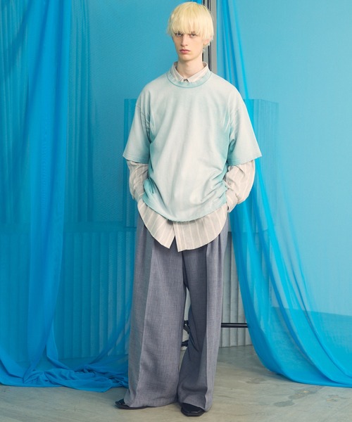 MAISON SPECIAL（メゾンスペシャル）の「《UNISEX》Sunburn Processing Prime-Over Short Sleeve T-shirt/サンバーンプロセシングプライムオーバーショートスリーブTシャツ【MAISON SPECIAL/メゾンスペシャル】（Tシャツ/カットソー・メンズ・グレー/ブラウン/ブラック/ライトブルー・0/1/2）」の10枚目の写真