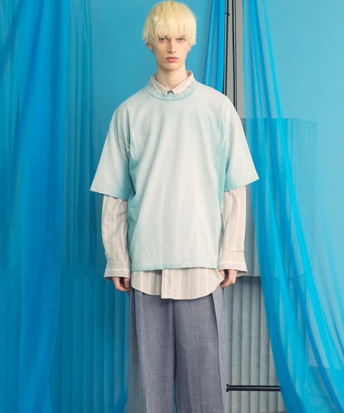 MAISON SPECIAL（メゾンスペシャル）の「《UNISEX》Sunburn Processing Prime-Over Short Sleeve T-shirt/サンバーンプロセシングプライムオーバーショートスリーブTシャツ【MAISON SPECIAL/メゾンスペシャル】（Tシャツ/カットソー・メンズ・グレー/ブラウン/ブラック/ライトブルー・0/1/2）」の20枚目の写真