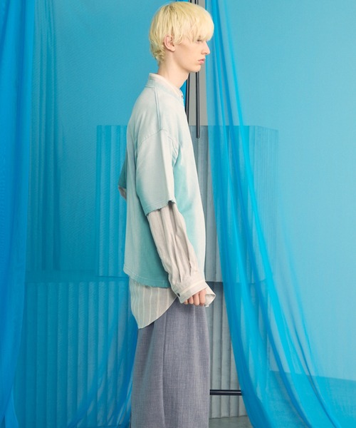 MAISON SPECIAL（メゾンスペシャル）の「《UNISEX》Sunburn Processing Prime-Over Short Sleeve T-shirt/サンバーンプロセシングプライムオーバーショートスリーブTシャツ【MAISON SPECIAL/メゾンスペシャル】（Tシャツ/カットソー・メンズ・グレー/ブラウン/ブラック/ライトブルー・0/1/2）」の21枚目の写真