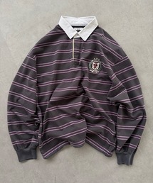 Perushu（ペルーシュ）の「ORIGINAL EMBLEM EMBROIDERY STRIPED RUGBY SHIRT／オリジナルエンブレム刺繍ボーダーラガーシャツ（Tシャツ/カットソー）」