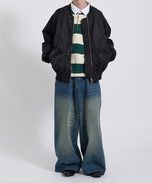 Perushu(ペルーシュ)の「ORIGINAL EMBLEM EMBROIDERY STRIPED RUGBY SHIRT/オリジナルエンブレム刺繍ボーダーラガーシャツ(Tシャツ/カットソー・メンズ・レッド系その他/パープル系その他/グリーン系その他・MEDIUM/LARGE)」の5枚目の写真
