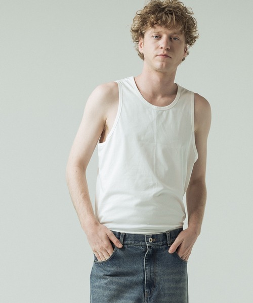 SLICK(スリック)の「【SLICK/スリック】Sorona Jersey Tank Top/ソロナ ジャージー タンクトップ/機能素材(タンクトップ・メンズ・ブラック/ホワイト/モカ・3/2/1)」の6枚目の写真