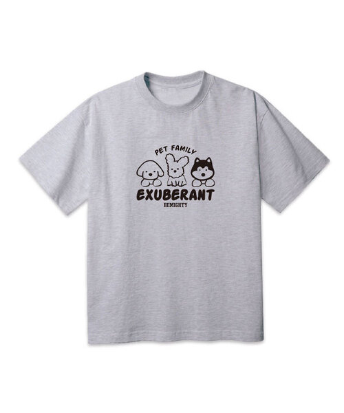 BEMIGHTY(ビーマイティー)の「ペットファミリーオーバーサイズ半袖Tシャツ(Tシャツ/カットソー・メンズ・ブラック/グレー/ホワイト/ネイビー・LARGE/X-LARGE/XX-LARGE)」の3枚目の写真
